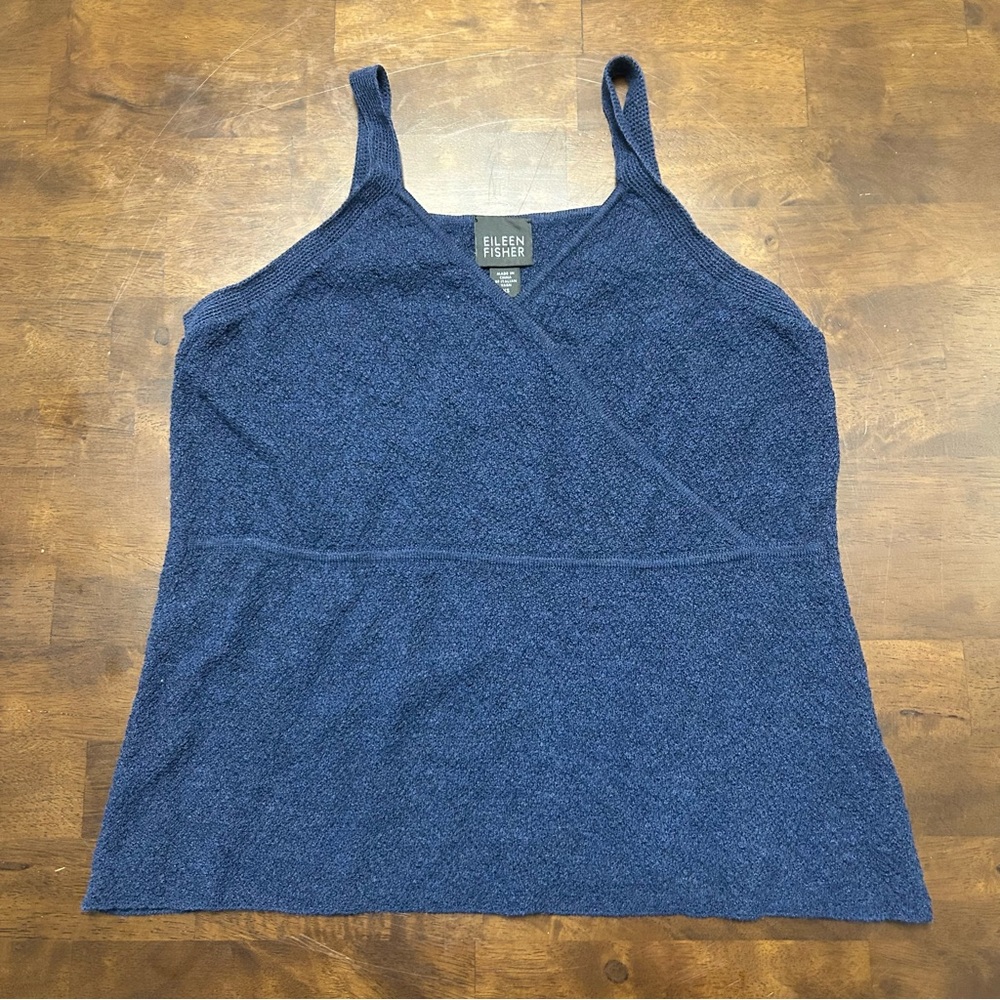 Eileen Fisher Dark Blue Italian Wool Tank Top Size XS